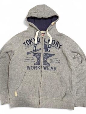 Y2K Tokyo Laundry Graphic Grunge Zip Up Hoodie